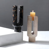 Candle Holder Geometric Marble Votives & Tapers Compatible