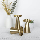 Candle Holders Handcrafted Brushed Brass Set of 3