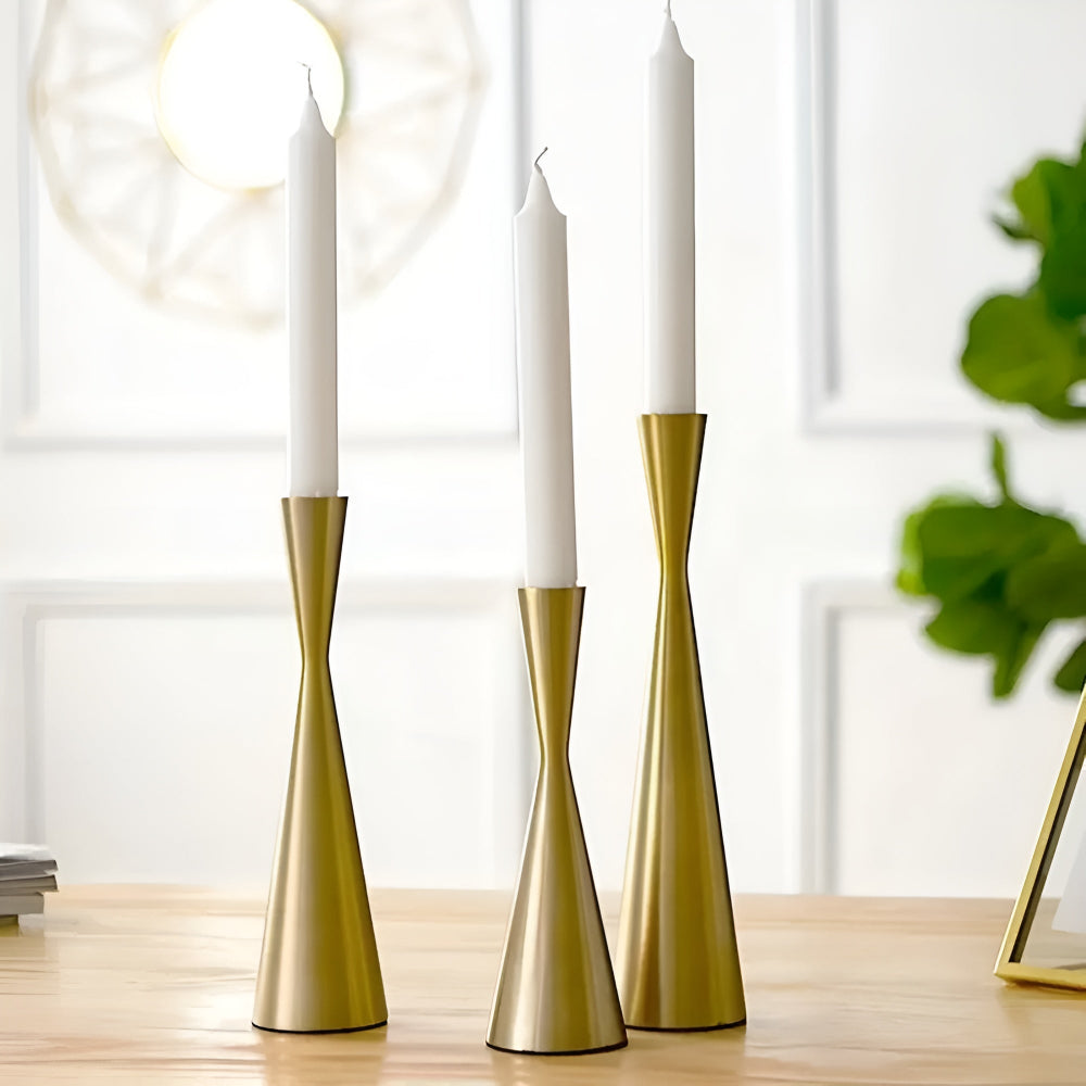 Candlesticks Nordic Waist Lacquered Iron Set of 3