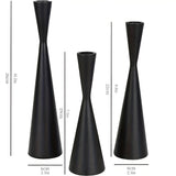Candlesticks Nordic Waist Lacquered Iron Set of 3