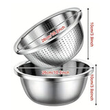 Colander & Mixing Bowl Set Fine Mesh Stainless Steel