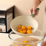 Colander Strainer Heat-Resistant Plastic Long Handle