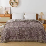 Cotton Blanket Breathable Muslin Lace Trim Machine Washable