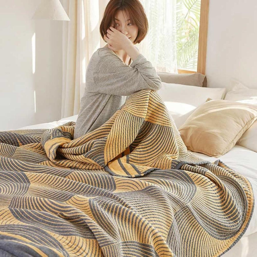 Cotton Blanket Reversible 4-Layer Muslin
