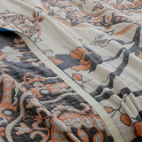 Cotton Blanket Reversible Floral Lightweight & Breathable