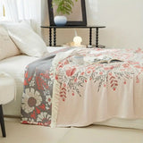Cotton Blanket Reversible Floral Machine Washable