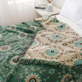 Cotton Blanket Reversible Retro Mandala Breathable