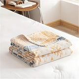 Cotton Throw Blanket Aztec Pattern Lightweight Machine Washable