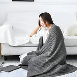 Cotton Throw Blanket Cable Knit Soft & Breathable