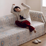 Cotton Throw Blanket Reversible Ultra-Soft Machine Washable