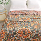 Cotton Throw Blanket Woven Mandala Oversized