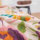 Coverlet Cotton Gauze Reversible Floral