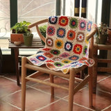 Crochet Throw Blanket Handmade Floral Soft