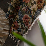 Curtain Panel Floral Jacquard Microfiber Blend Tassels