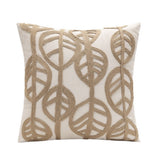 Cushion Cover 12 x 20 Leaf Embroidered Invisible Zipper