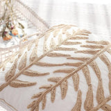 Cushion Cover 12 x 20 Leaf Embroidered Invisible Zipper