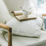 Cushion Cover Braided Knit Acrylic Cotton Metal Zipper