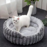 Donut Pet Bed Plush Raised Sides Removable Washable Mat