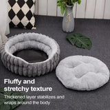 Donut Pet Bed Plush Raised Sides Removable Washable Mat