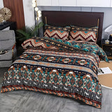 Duvet Cover Set Boho Tribal Print Cotton-Microfiber Machine Washable