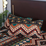 Duvet Cover Set Boho Tribal Print Cotton-Microfiber Machine Washable