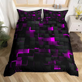 Duvet Cover Set Microfiber Cotton Neon 3D Grid