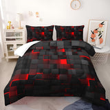 Duvet Cover Set Microfiber Cotton Neon 3D Grid