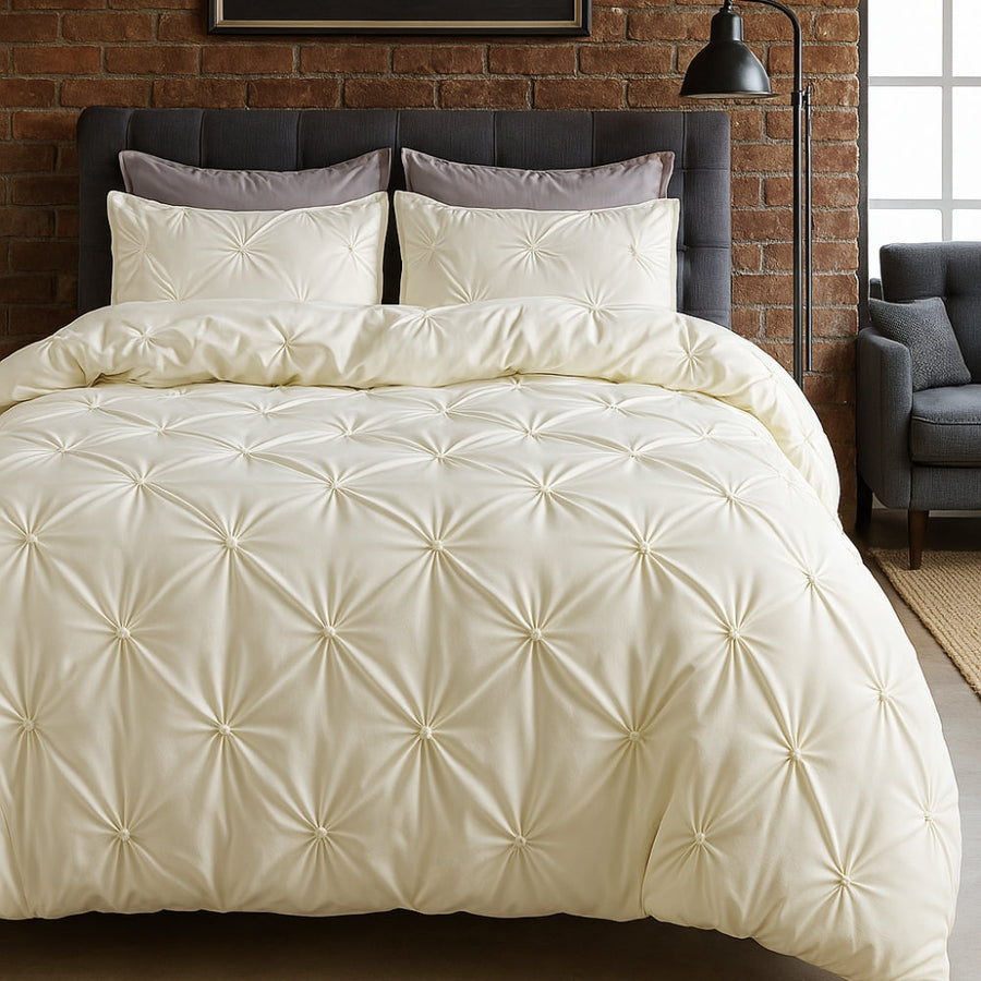 Duvet Cover Set Pinch Pleat Wrinkle-Resistant Microfiber