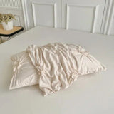 Duvet Cover Set Ruffle Pinch Pleat Zipper & Ties
