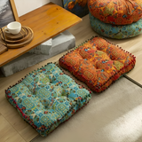 Floor Cushion Bohemian Embroidered Thick Cushioning & Durable Fabric