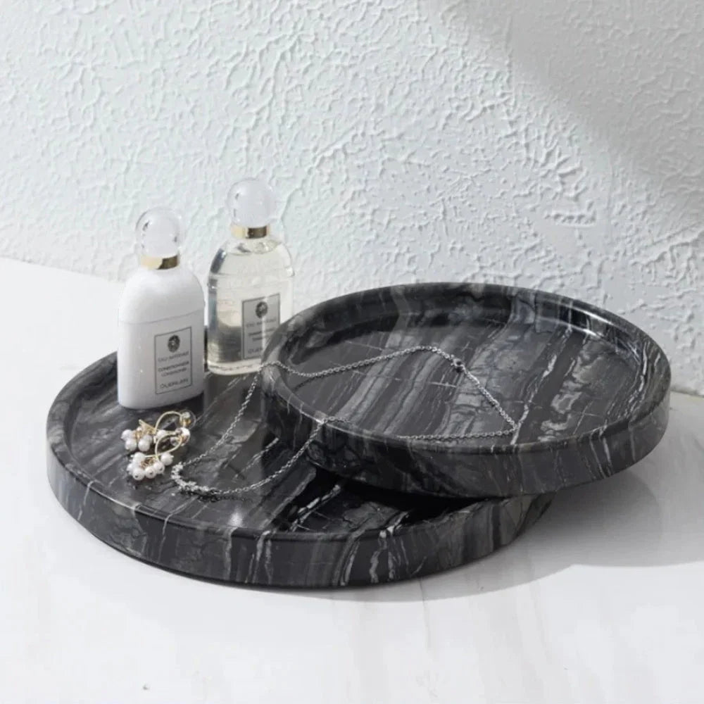 Jewelry Tray Round Marble Durable & Easy-to-Clean