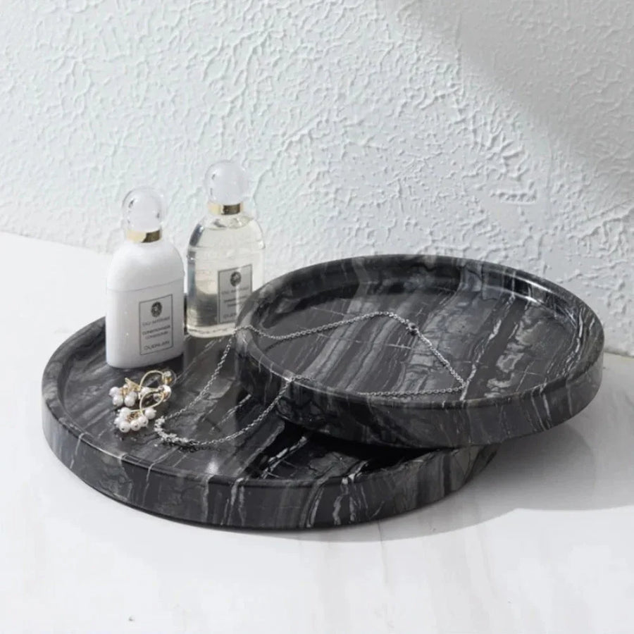 Jewelry Tray Round Marble Durable & Easy-to-Clean