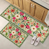 Kitchen Mat Set Boho Floral Anti-Fatigue & Non-Slip