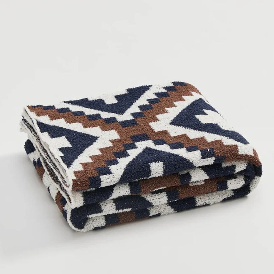 Knit Throw Blanket Premium Cotton Jacquard 51 x 63