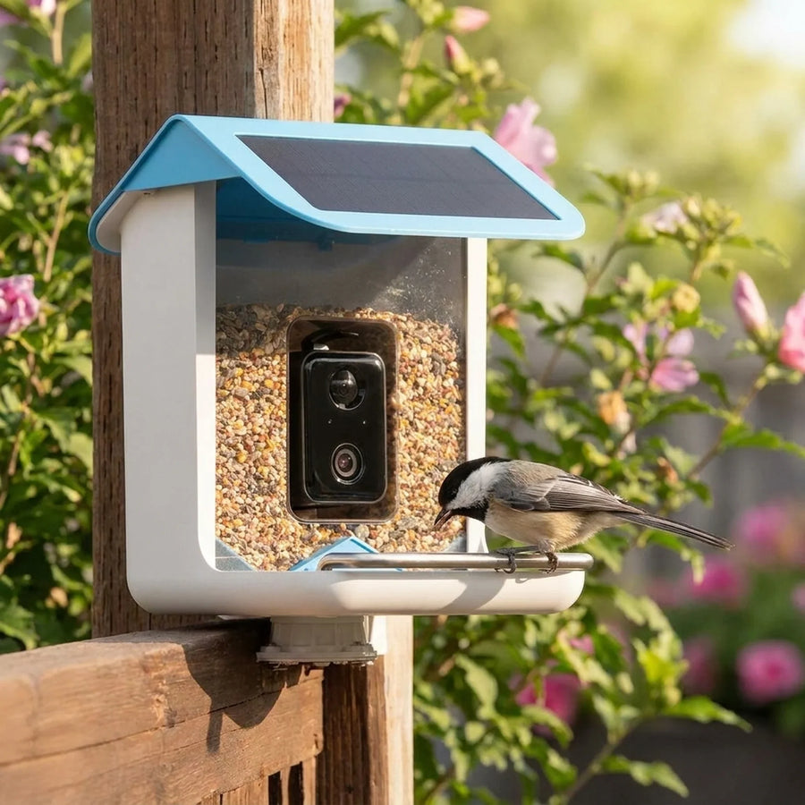 Outdoor Bird Feeder Camera Solar-Powered AI Bird ID