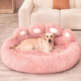 Pet Bed Paw-Shaped Ultra-Soft Plush Non-Slip Base