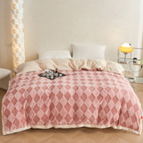Plush Blanket Soft Microfiber Raised Diamond Pattern