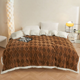 Plush Blanket Soft Microfiber Raised Diamond Pattern