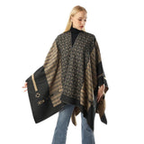 Poncho Shawl Geometric Pattern Lightweight Cotton Microfiber