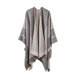 Poncho Shawl Geometric Pattern Lightweight Cotton Microfiber
