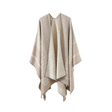 Poncho Shawl Geometric Pattern Lightweight Cotton Microfiber