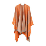 Poncho Shawl Geometric Pattern Lightweight Cotton Microfiber