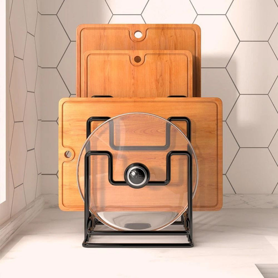 Pot Lid & Board Rack Tiered Metal Space-Saving