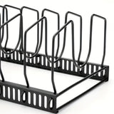 Pot Lid & Utensil Rack Adjustable Slots Durable Iron
