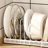 Pot Lid & Utensil Rack Adjustable Slots Durable Iron