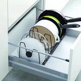 Pot Lid & Utensil Rack Adjustable Slots Durable Iron