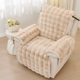 Recliner Sofa Cover Plush Faux Fur Non-Slip & Machine Washable