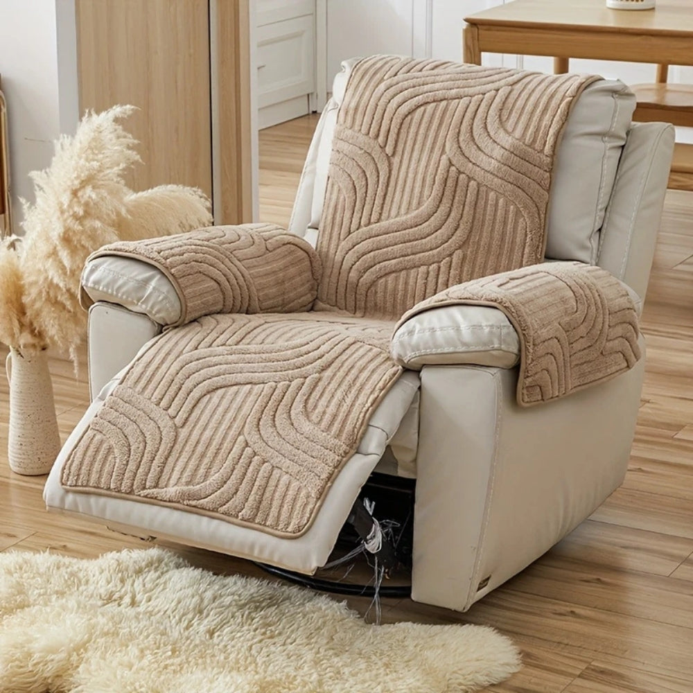 Recliner Sofa Cover Thick Plush Anti-Slip Machine Washable