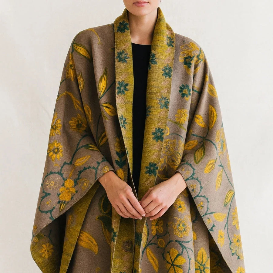 Shawl Scarf Double-Sided Floral Microfiber Blend