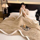 Sherpa Throw Blanket Carved Velvet Reversible Machine Washable